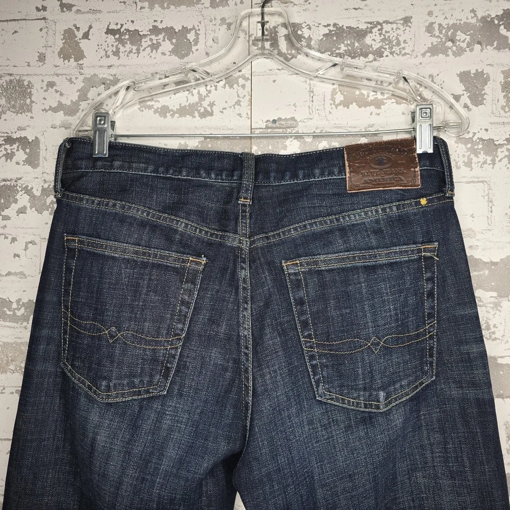 Lucky Brand Jeans Mens 32x31 Dark Blue Wash Stretch Denim 181 Relaxed Straight